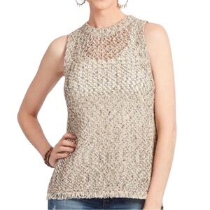 ANTHROPOLOGIE John + Jenn Sleeveless Sweater with Fringe